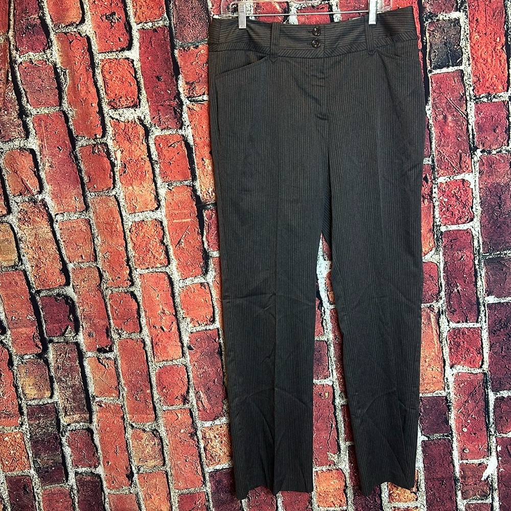 Studio 1940 Ankle Pants Mid Rise Straight Leg Womens Size 12 Gray Pin Stripe NWT